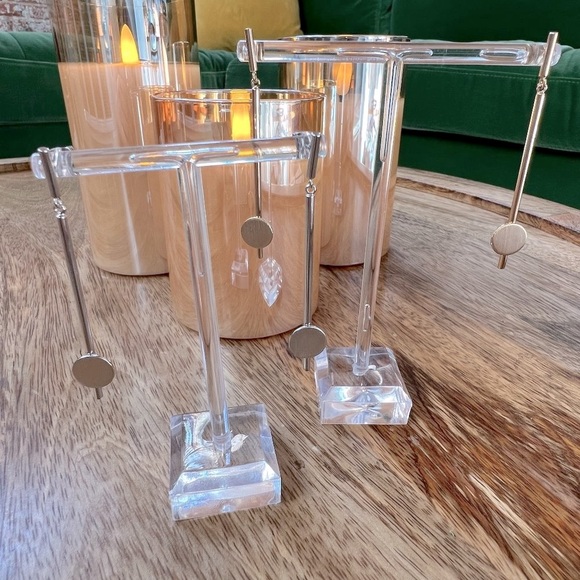 Brushed Metal Dangle Disc Earrings - Picture 9 of 16